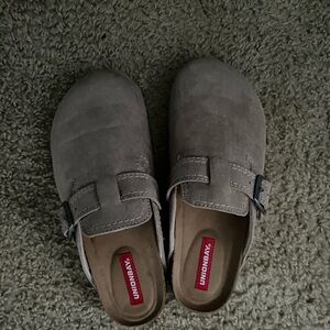 UNIONBAY Taupe Suede Clogs